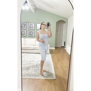 Babaton Aritzia Kofi Belted Button-Front Sleeveless‎ Apron Dress Blue Size 6